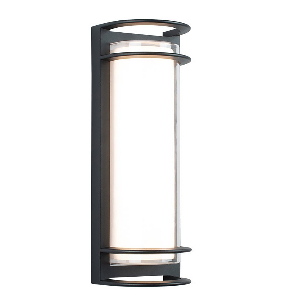 Double-Layer Outdoor Wall Sconce — Black Aluminum & Acrylic, LED 30W, Waterproof, 6.2" × 16.5"