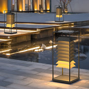 outdoor waterproof freestanding layered led pillar lamp for gardens