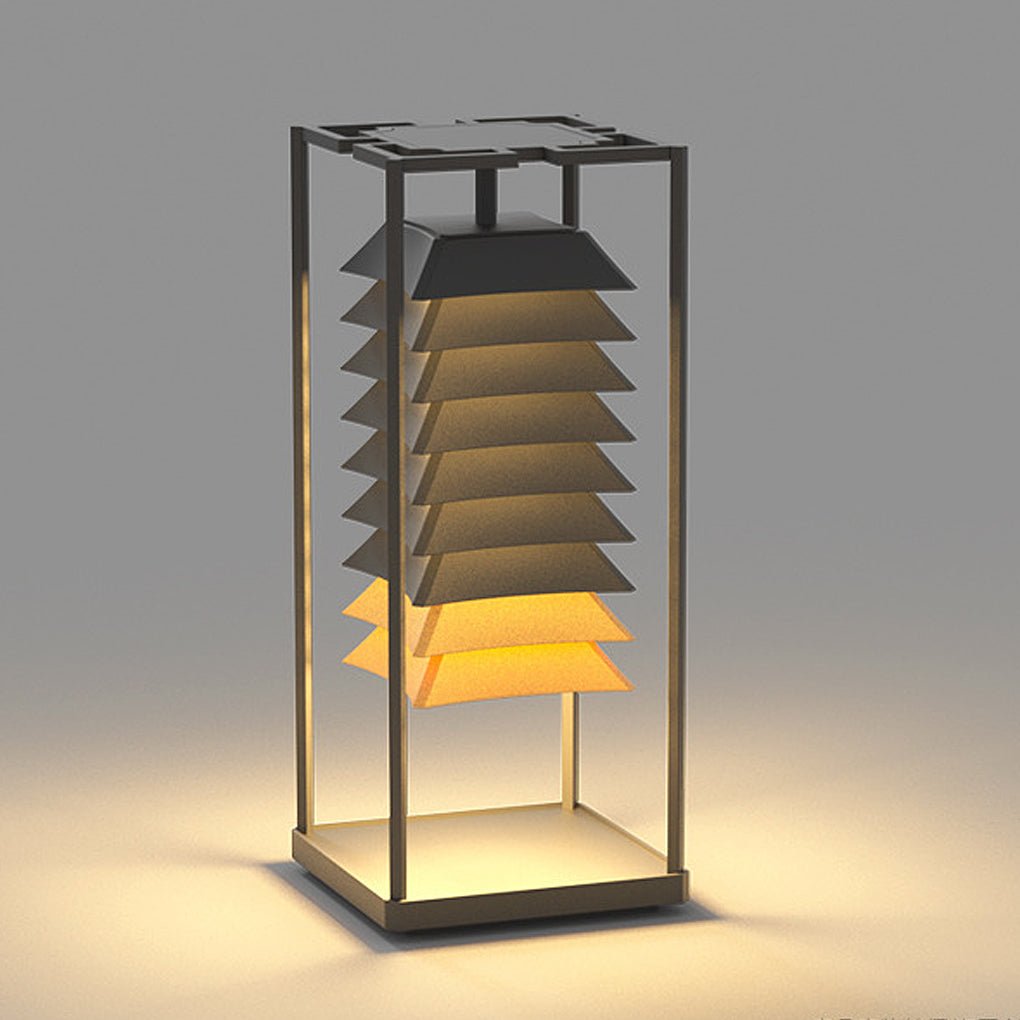 outdoor waterproof freestanding layered led pillar lamp for gardens