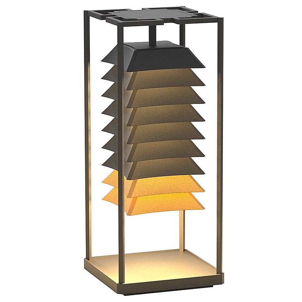 outdoor waterproof freestanding layered led pillar lamp for gardens