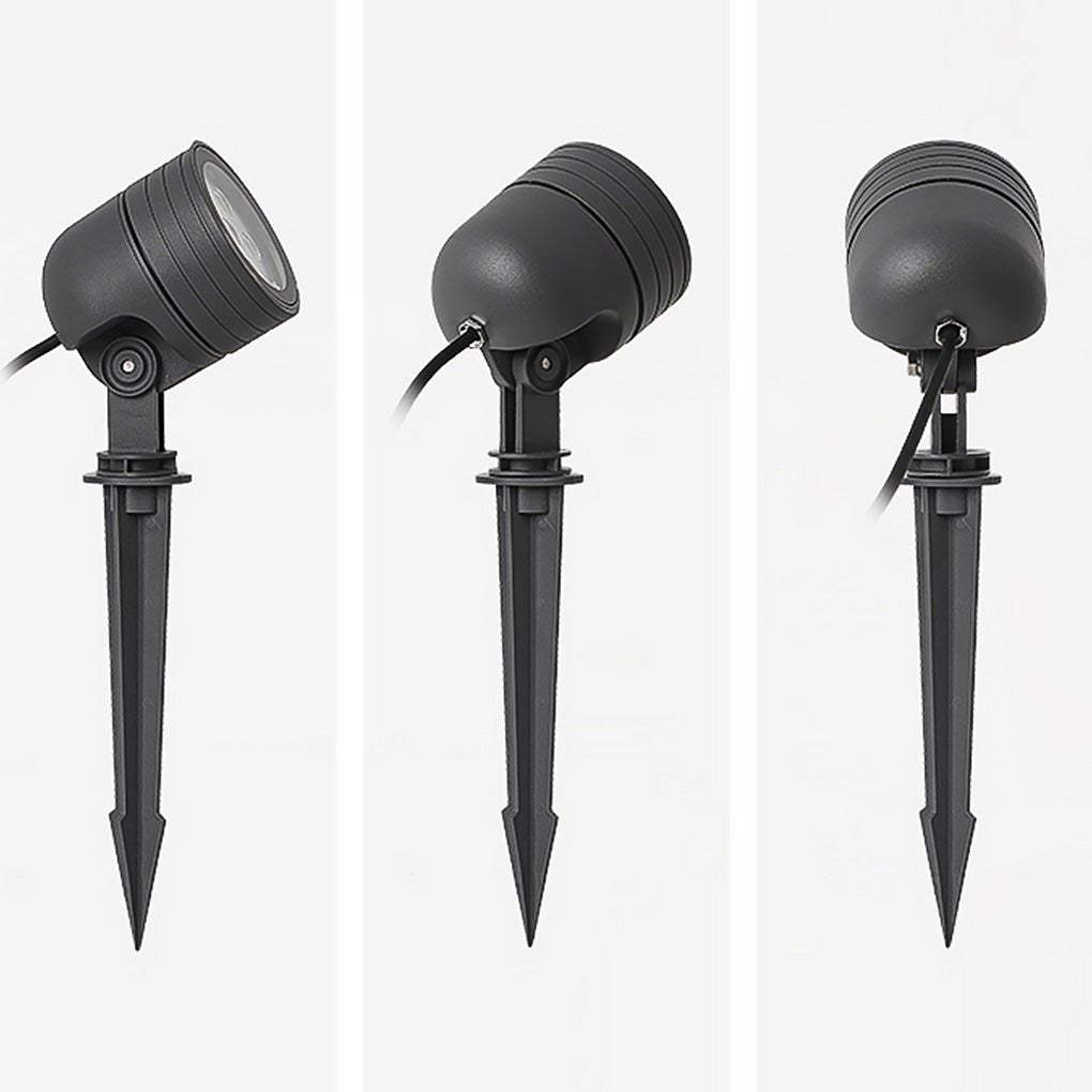 LED Outdoor Landscape Spotlight — Aluminum & Glass, IP65 Waterproof, 6W 3000K, Adjustable Head, Hardwired