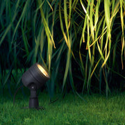 LED Outdoor Landscape Spotlight — Aluminum & Glass, IP65 Waterproof, 6W 3000K, Adjustable Head, Hardwired