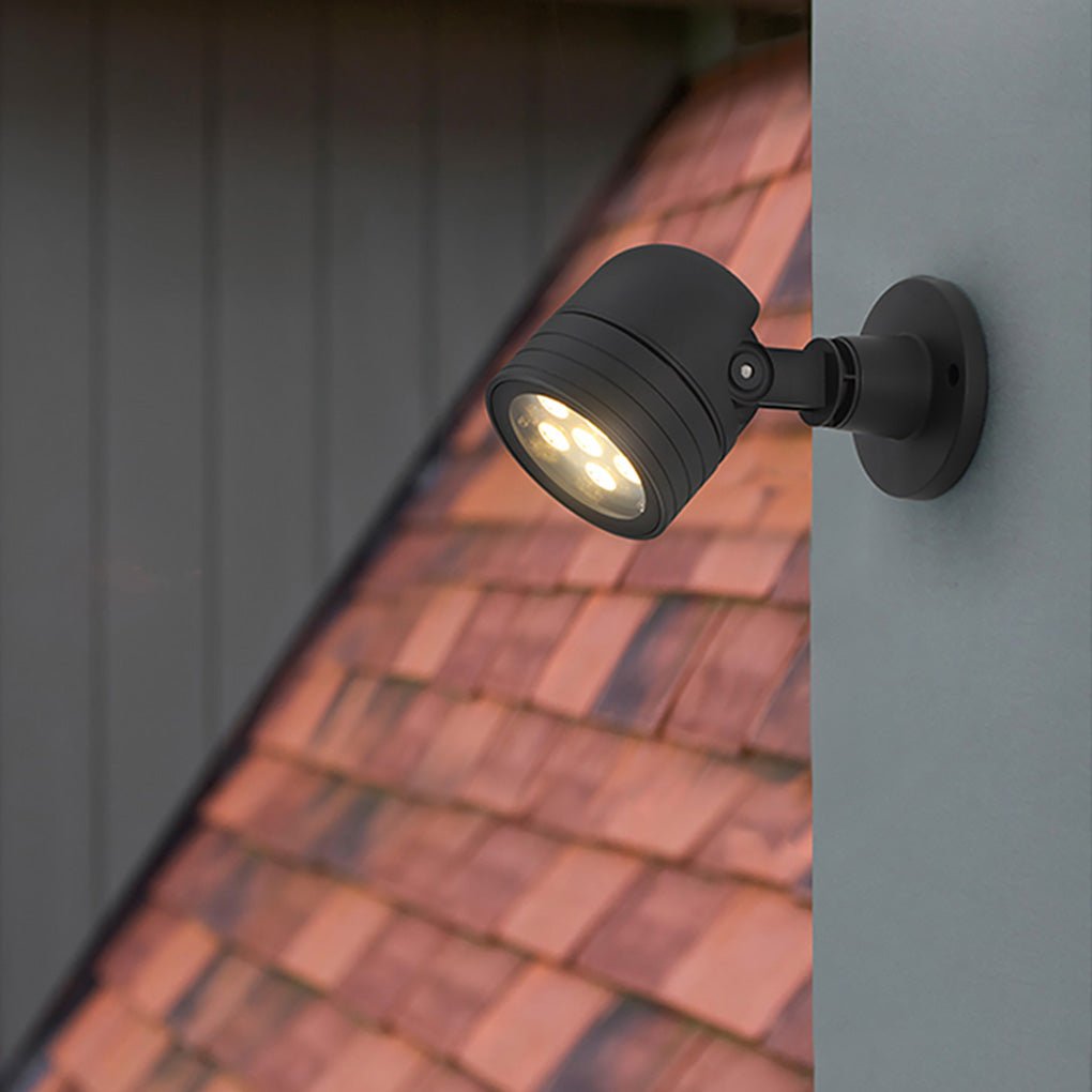 LED Outdoor Landscape Spotlight — Aluminum & Glass, IP65 Waterproof, 6W 3000K, Adjustable Head, Hardwired