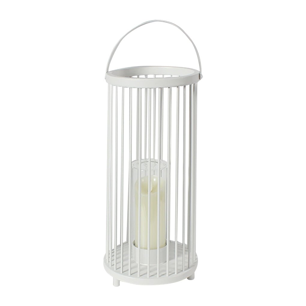 Cage Portable Outdoor Lantern — Galvanized Steel and Glass, Rechargeable, 3000K Warm White, Waterproof