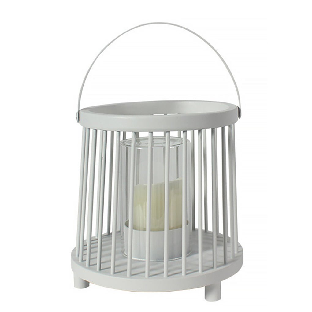Cage Portable Outdoor Lantern — Galvanized Steel and Glass, Rechargeable, 3000K Warm White, Waterproof