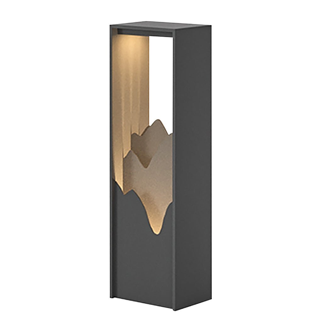 Mountain Scenery Outdoor Bollard Path Light — Stainless Steel & PC, LED 3000K, IP54, Hardwired or Solar, 26"/71"/110"