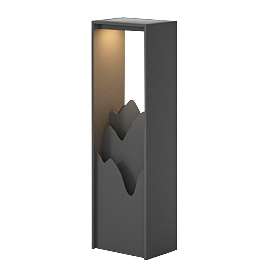 Mountain Scenery Outdoor Bollard Path Light — Stainless Steel & PC, LED 3000K, IP54, Hardwired or Solar, 26"/71"/110"
