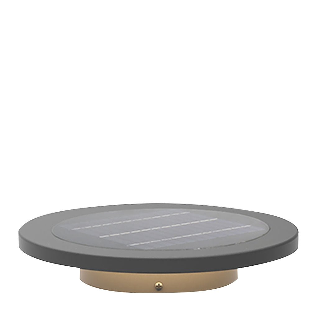 Halo Bottom-Emitting Solar Ground Light — Die-Cast Aluminum & Glass, LED 18W, 3000K, IP65, 11.8" Diameter