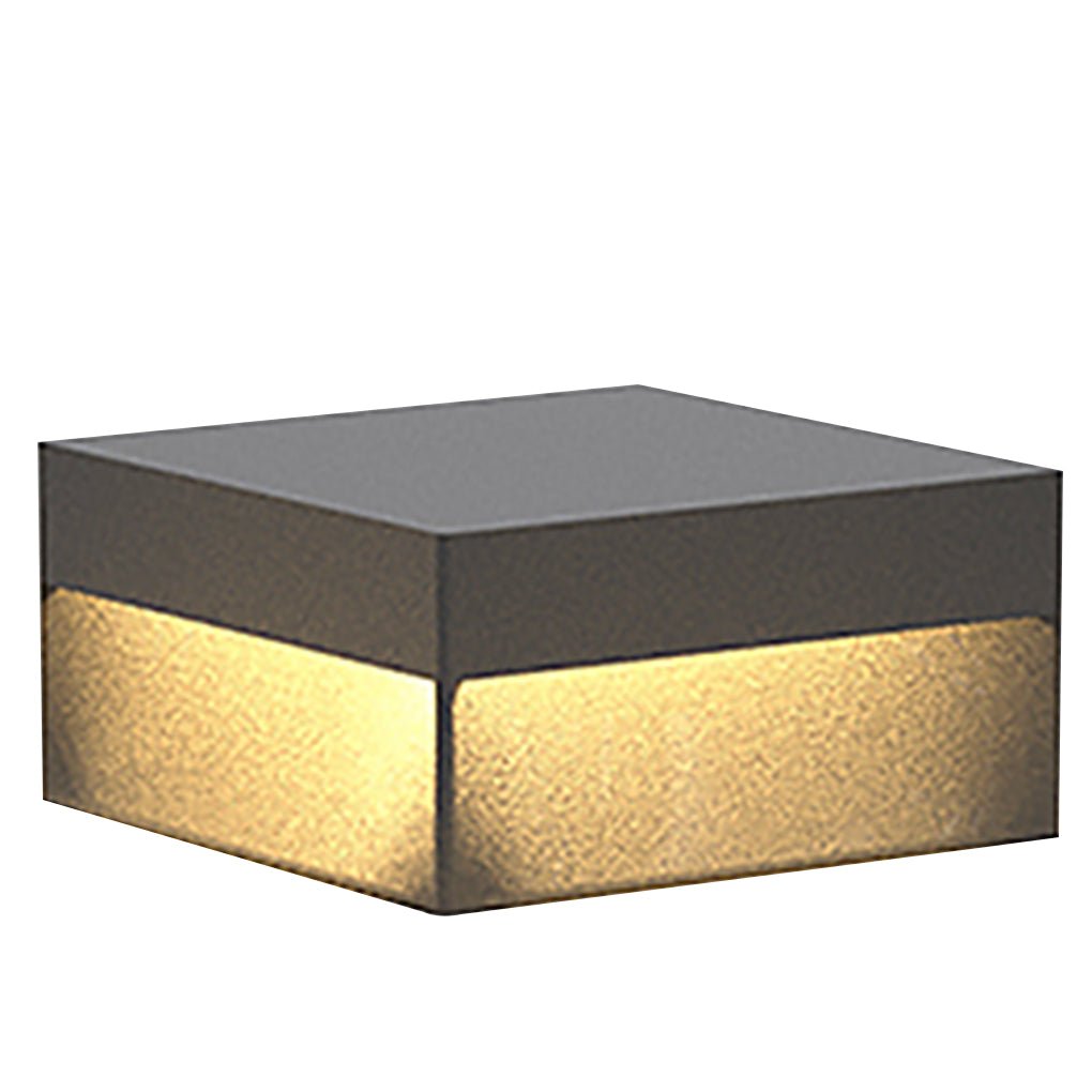 Modern Square Solar / Hardwired Outdoor Pillar Light — Stainless Steel & Acrylic, LED, IP65, Warm White 3000K