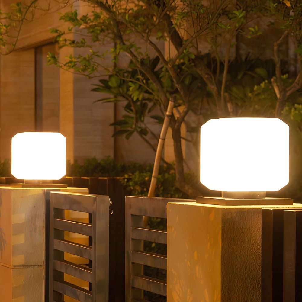 outdoor waterproof led cube pier mount post lamp for your garden
