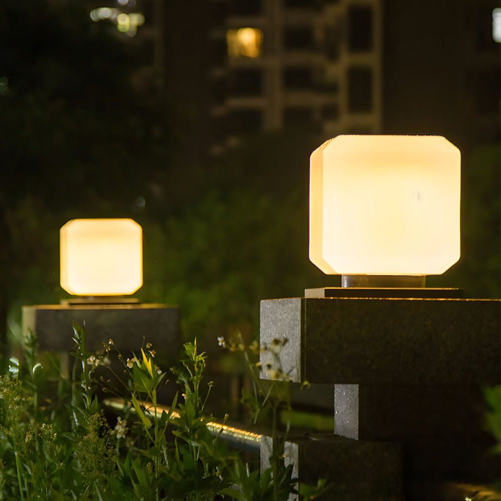 outdoor waterproof led cube pier mount post lamp for your garden