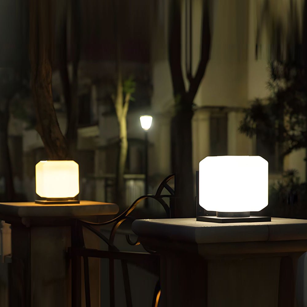 outdoor waterproof led cube pier mount post lamp for your garden