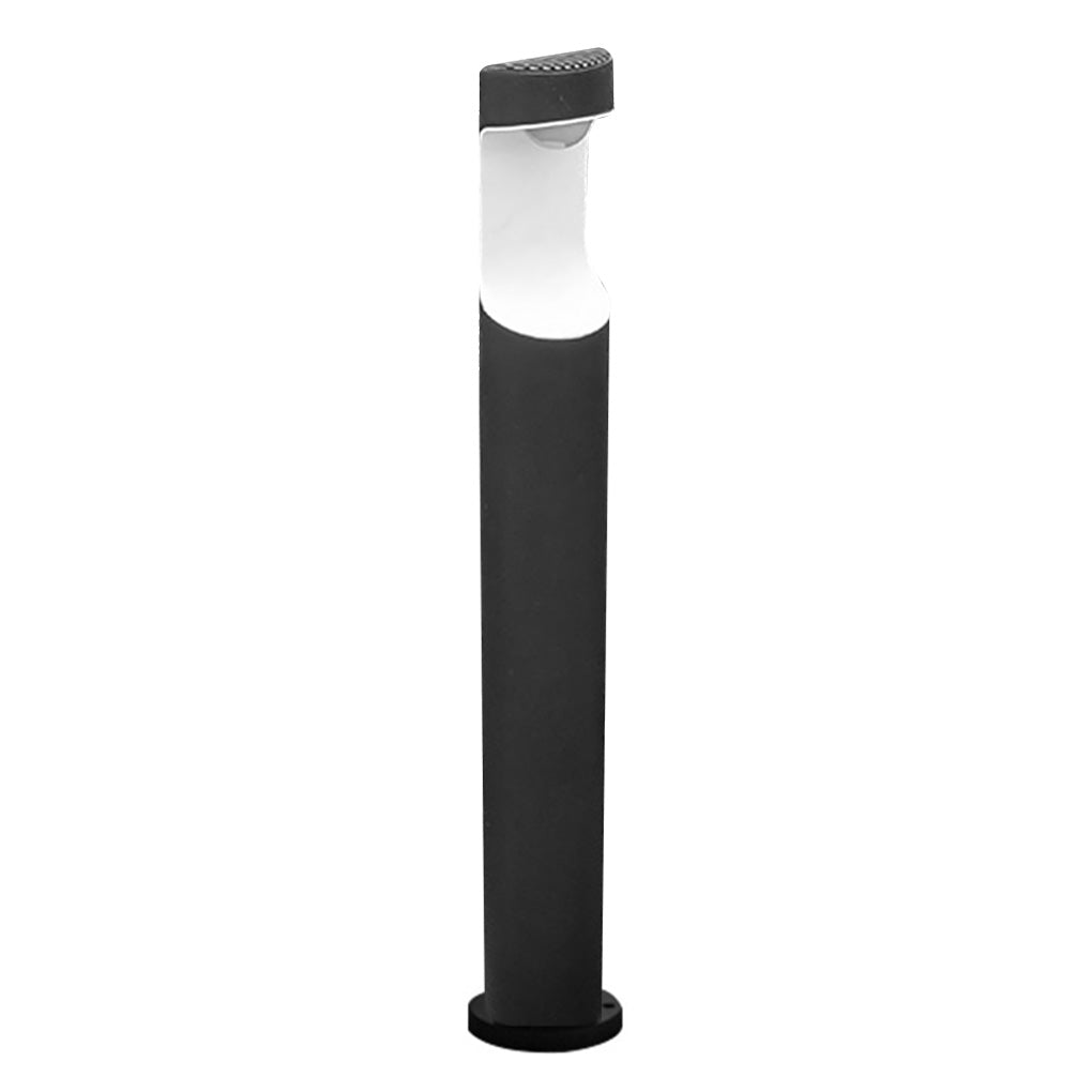 Moon Cutout Outdoor Bollard Light — Black Aluminum, 10W LED, IP65 Weatherproof, 24.4" H