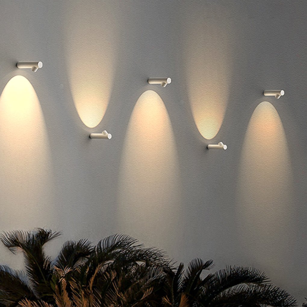 Round Tube Outdoor Wall Sconce — Aluminum & Glass, LED 2W, IP65 Weatherproof