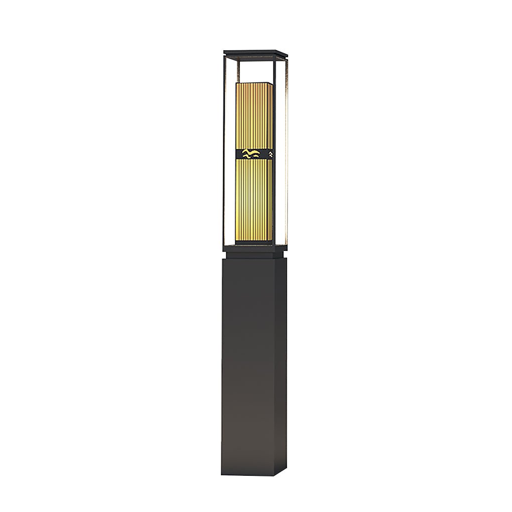 Retro Outdoor Post Light — Stainless Steel & Imitation Marble, T5, IP54 Hardwired, 70.9"–110.2" Heights