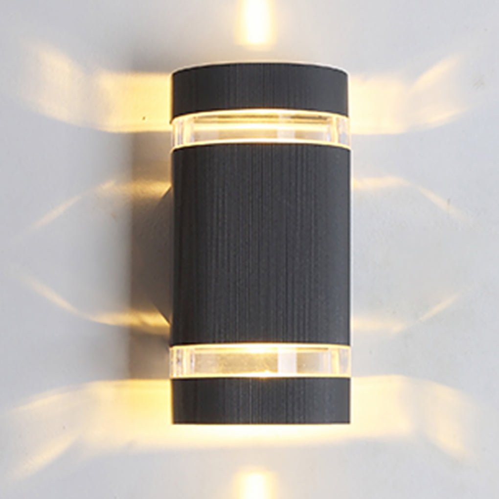 Square and Round Up/Down Outdoor Wall Sconce — Die-Cast Aluminum, LED COB 6W, IP54 Waterproof, 3000K Warm White