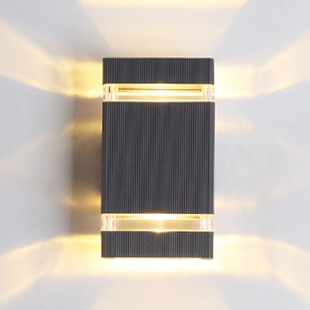 Square and Round Up/Down Outdoor Wall Sconce — Die-Cast Aluminum, LED COB 6W, IP54 Waterproof, 3000K Warm White
