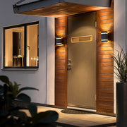 Square and Round Up/Down Outdoor Wall Sconce — Die-Cast Aluminum, LED COB 6W, IP54 Waterproof, 3000K Warm White
