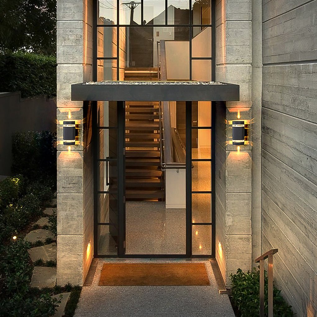 Square and Round Up/Down Outdoor Wall Sconce — Die-Cast Aluminum, LED COB 6W, IP54 Waterproof, 3000K Warm White