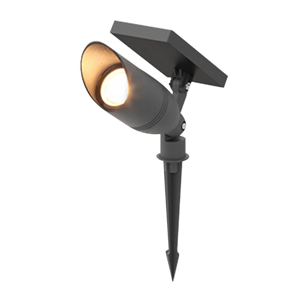 Solar & Hardwired Outdoor Landscape Spotlight — Aluminum, IP65 Weatherproof, 3000K Warm White, Adjustable