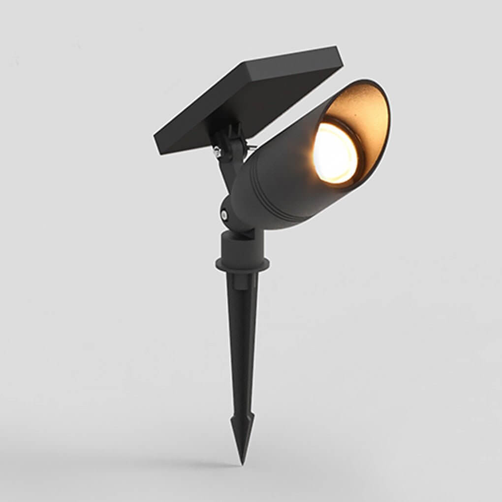 Solar & Hardwired Outdoor Landscape Spotlight — Aluminum, IP65 Weatherproof, 3000K Warm White, Adjustable