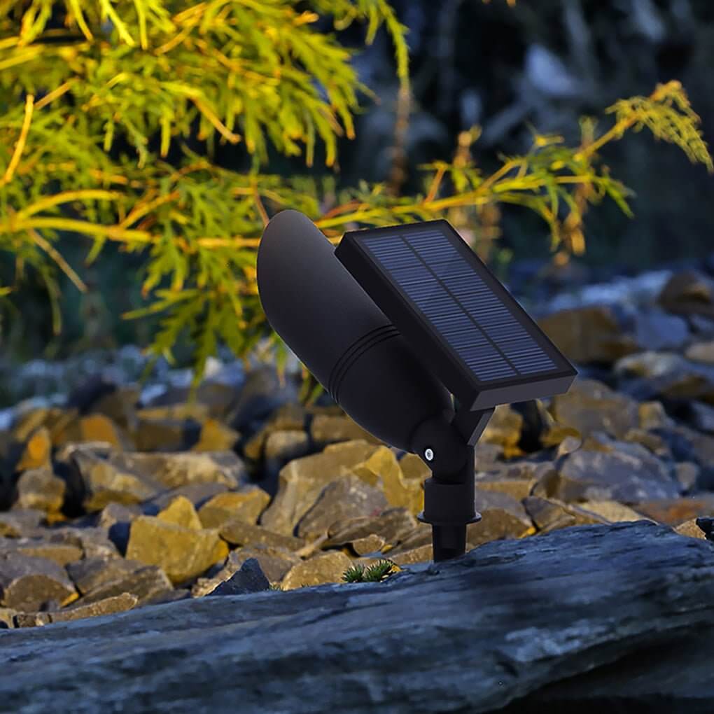 Solar & Hardwired Outdoor Landscape Spotlight — Aluminum, IP65 Weatherproof, 3000K Warm White, Adjustable