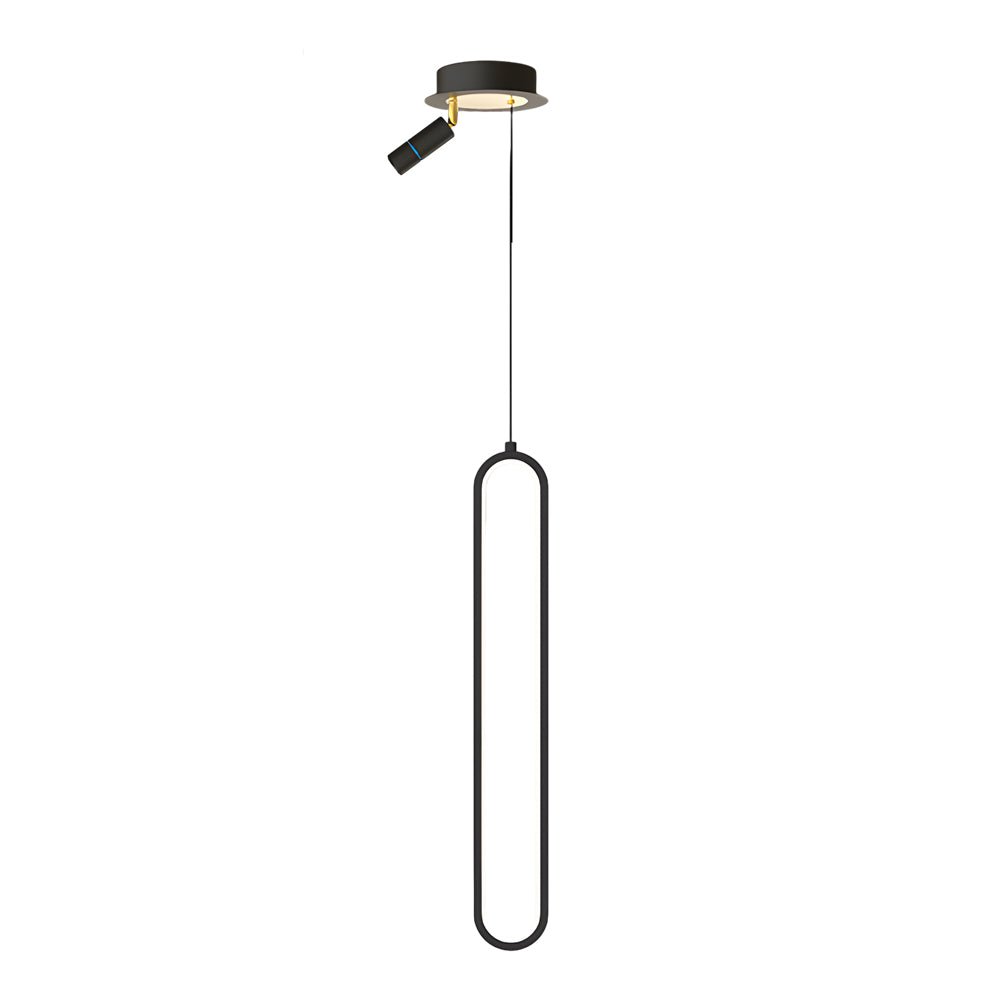 Modern Oval LED Mini Pendant — Aluminum & Acrylic, 3-Step Dimming (3000K/4500K/6000K), 18W–35W, Black or Gold