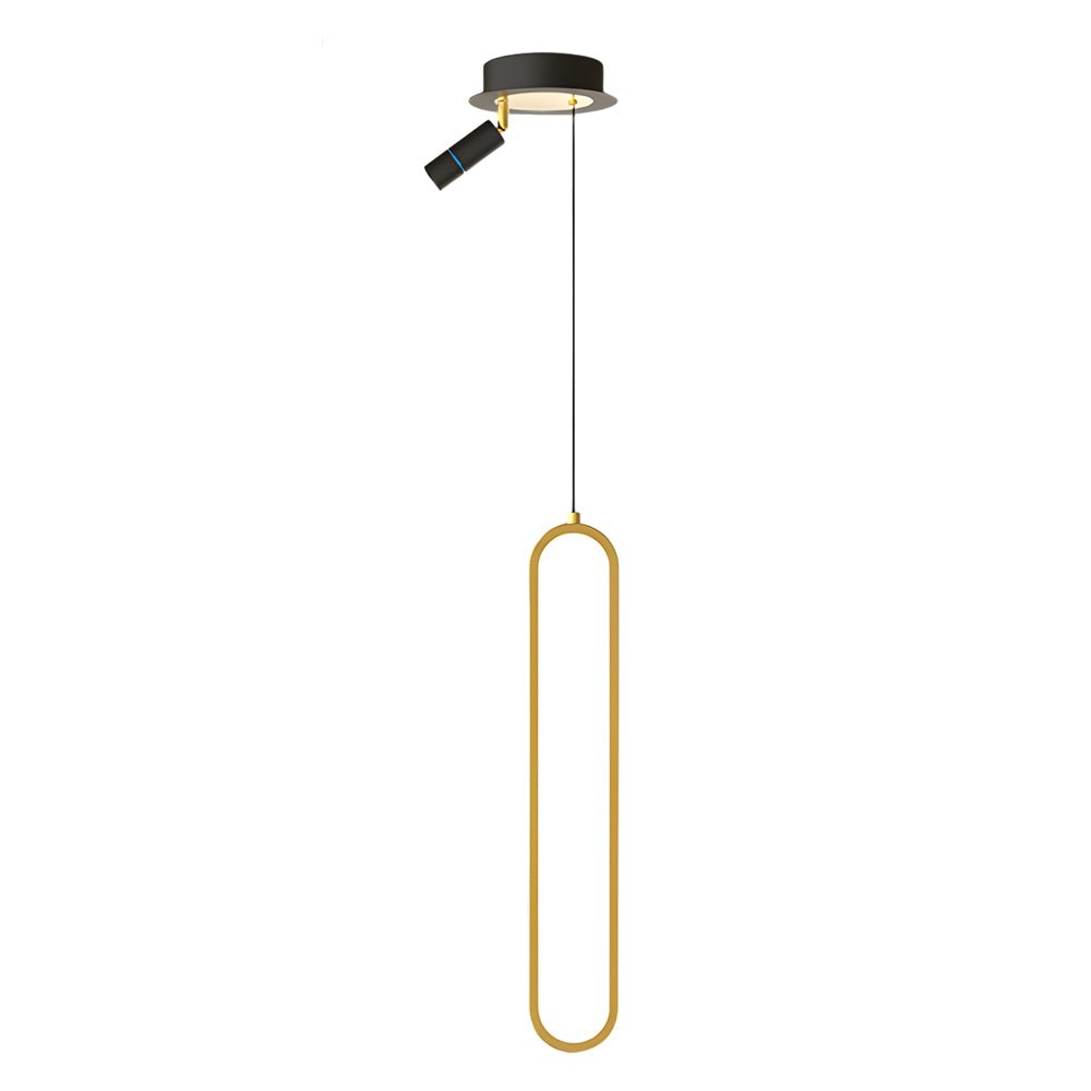 Modern Oval LED Mini Pendant — Aluminum & Acrylic, 3-Step Dimming (3000K/4500K/6000K), 18W–35W, Black or Gold