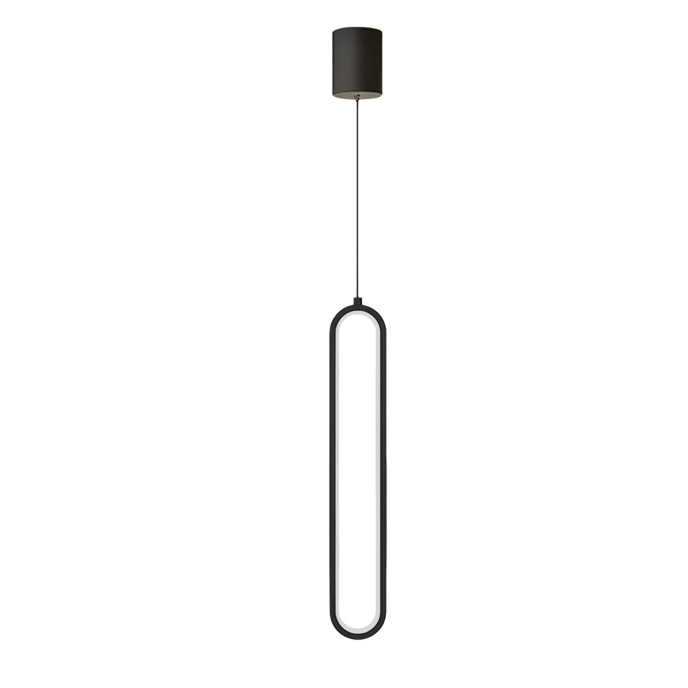 Modern Oval LED Mini Pendant — Aluminum & Acrylic, 3-Step Dimming (3000K/4500K/6000K), 18W–35W, Black or Gold