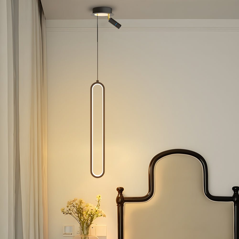 Modern Oval LED Mini Pendant — Aluminum & Acrylic, 3-Step Dimming (3000K/4500K/6000K), 18W–35W, Black or Gold