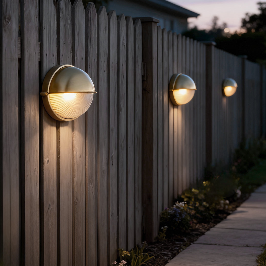 Retro Industrial Oval Bulkhead Outdoor Wall Sconce — Die-Cast Aluminum and Glass, IP65, 1-Light, Cement Gray or Gold