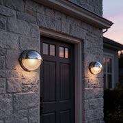 Retro Industrial Oval Bulkhead Outdoor Wall Sconce — Die-Cast Aluminum and Glass, IP65, 1-Light, Cement Gray or Gold
