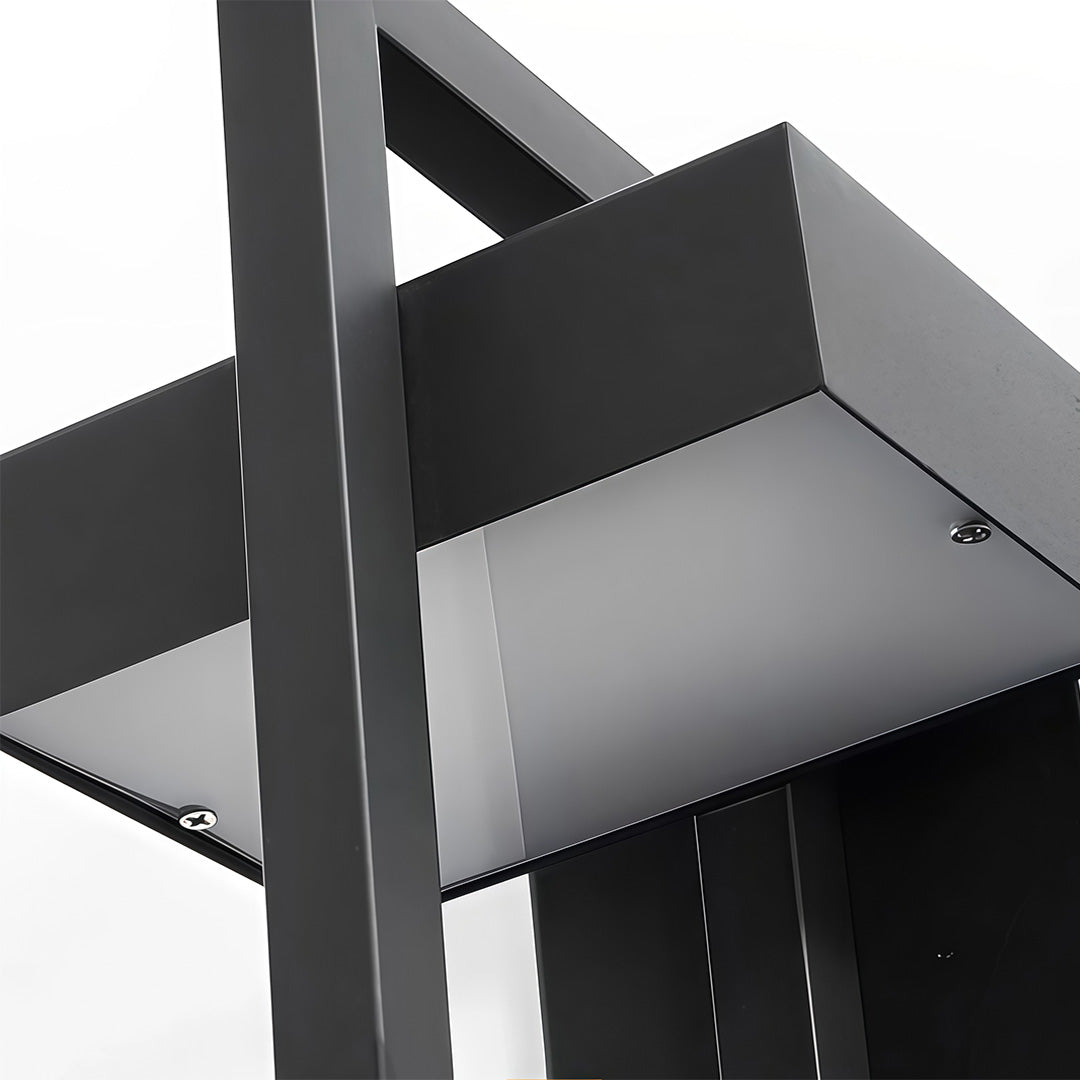 Rectangular Modern Outdoor Wall Sconce — Black Stainless Steel, Acrylic, LED, 840lm, IP65 Weatherproof