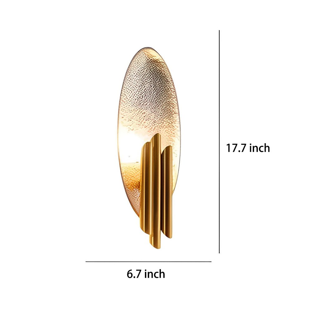 Oval Minimalist Postmodern Wall Sconce — Iron, Electroplated, E14, Hardwired, Gold + Black or Silver + Gold