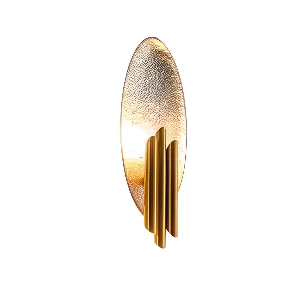 Oval Minimalist Postmodern Wall Sconce — Iron, Electroplated, E14, Hardwired, Gold + Black or Silver + Gold