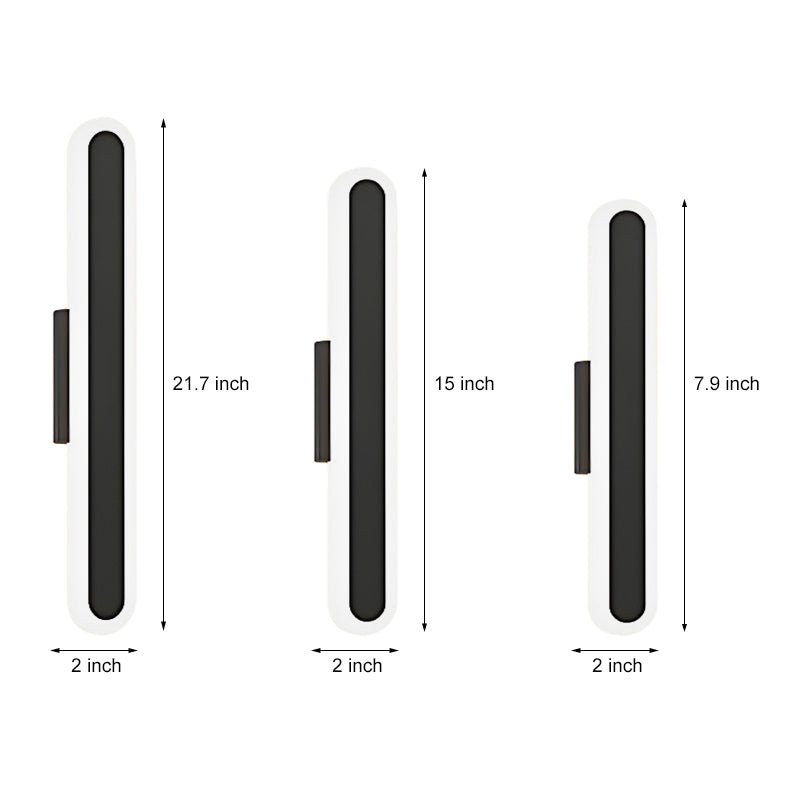 Oval Minimalist Linear Wall Sconce — Iron and Acrylic, LED, 3-Step Dimming, Black or Gold