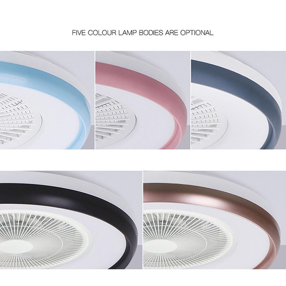 Bladeless Circular Flush Mount Ceiling Fan with Dimmable Light and Remote Control