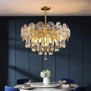 Crystal Candelabra Flush-Mount Chandelier — Metal, 10-Light, E12 LED, 3000–5400K