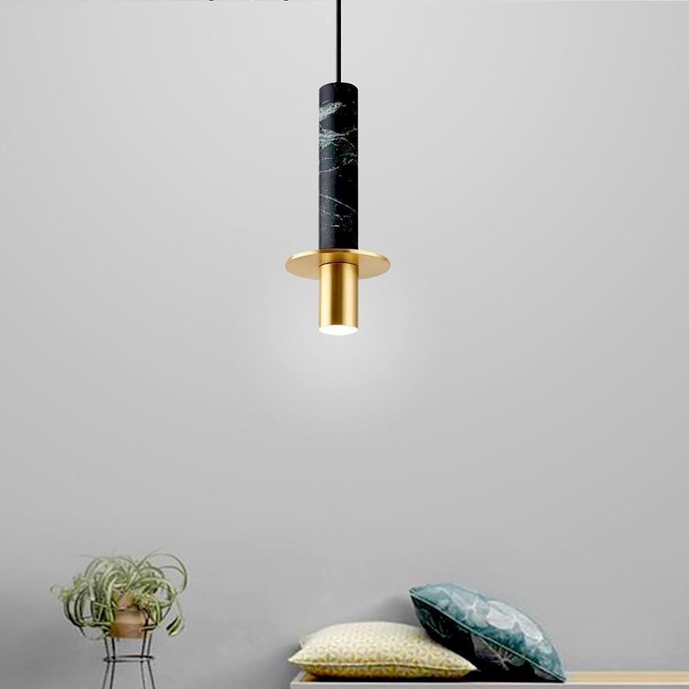 Cylindrical Circular Mini Pendant Light — Metal and Glass, 1-Light, 10W LED, 3000K, 5" Diameter, 59" Adjustable Cord
