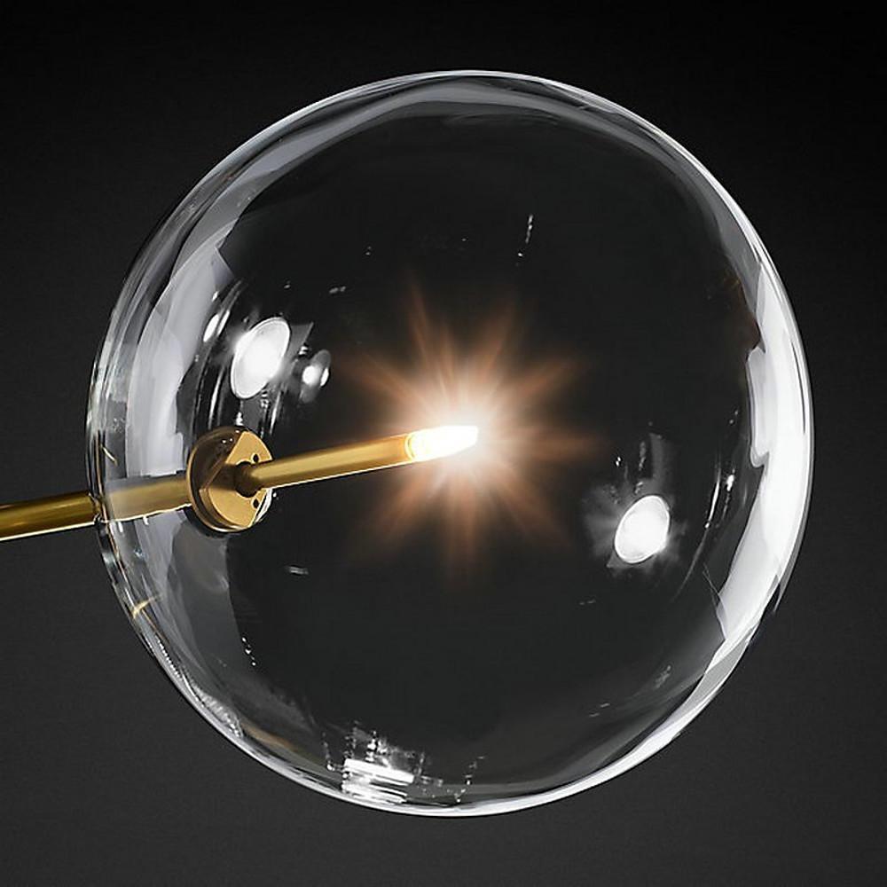 Geometric Globe Chandelier — Metal and Glass, 6-Light, 31" Wide, 3000K / 6000K, 110–120V