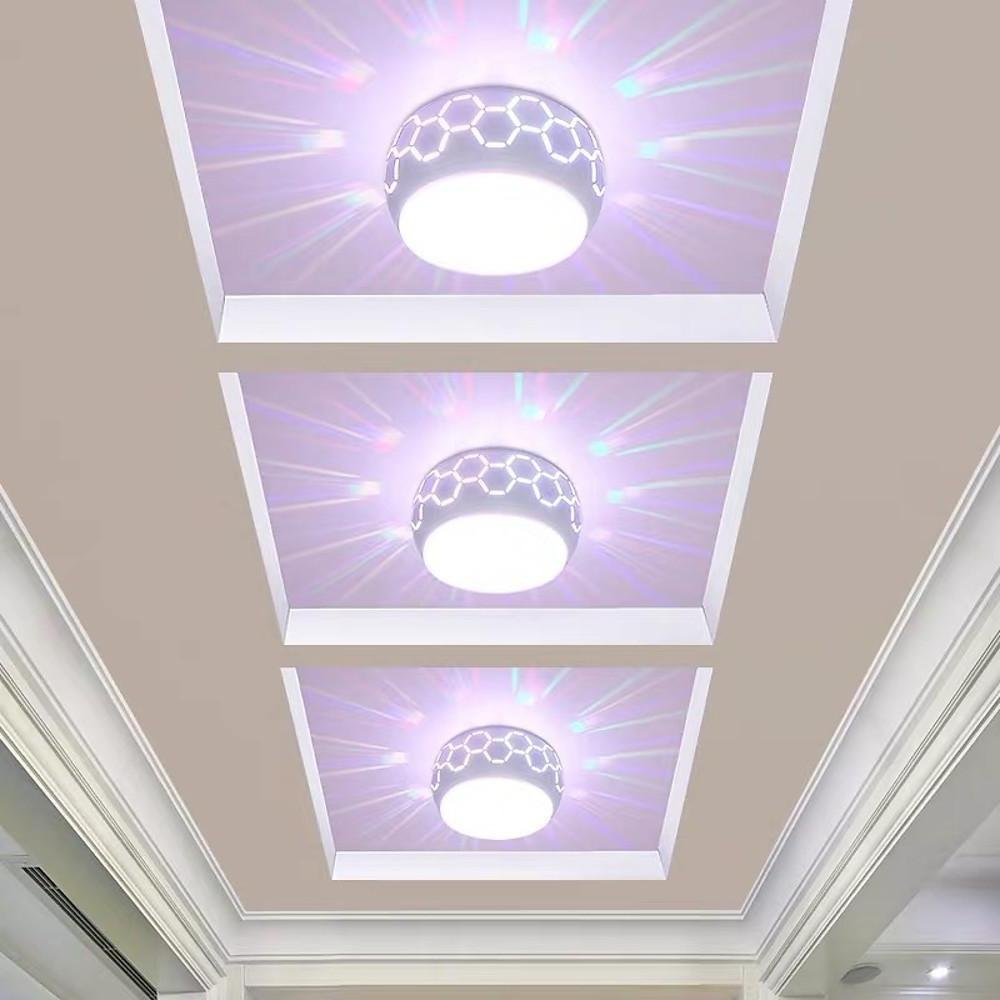 Globe Drum Flush-Mount Ceiling Light — Metal and Acrylic, LED, 5W, Warm White / White / RGB, Modern Lantern Design