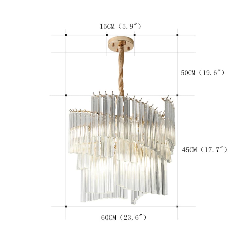 Electroplated Glass Crystal Chandelier — Black or Gold, 8-Light LED, 24" Diameter