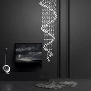 5-Tier Multi-Spiral Crystal Chandelier — Metal, Electroplated Finish, 4-Light GU10, 14" Wide