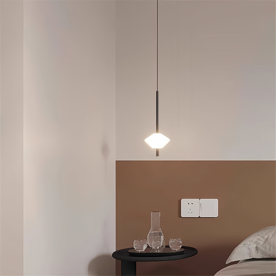 Minimalist Geometric Mini Pendant — Aluminum and Glass, LED, 7W / 14W, 1- or 2-Light, Adjustable Height