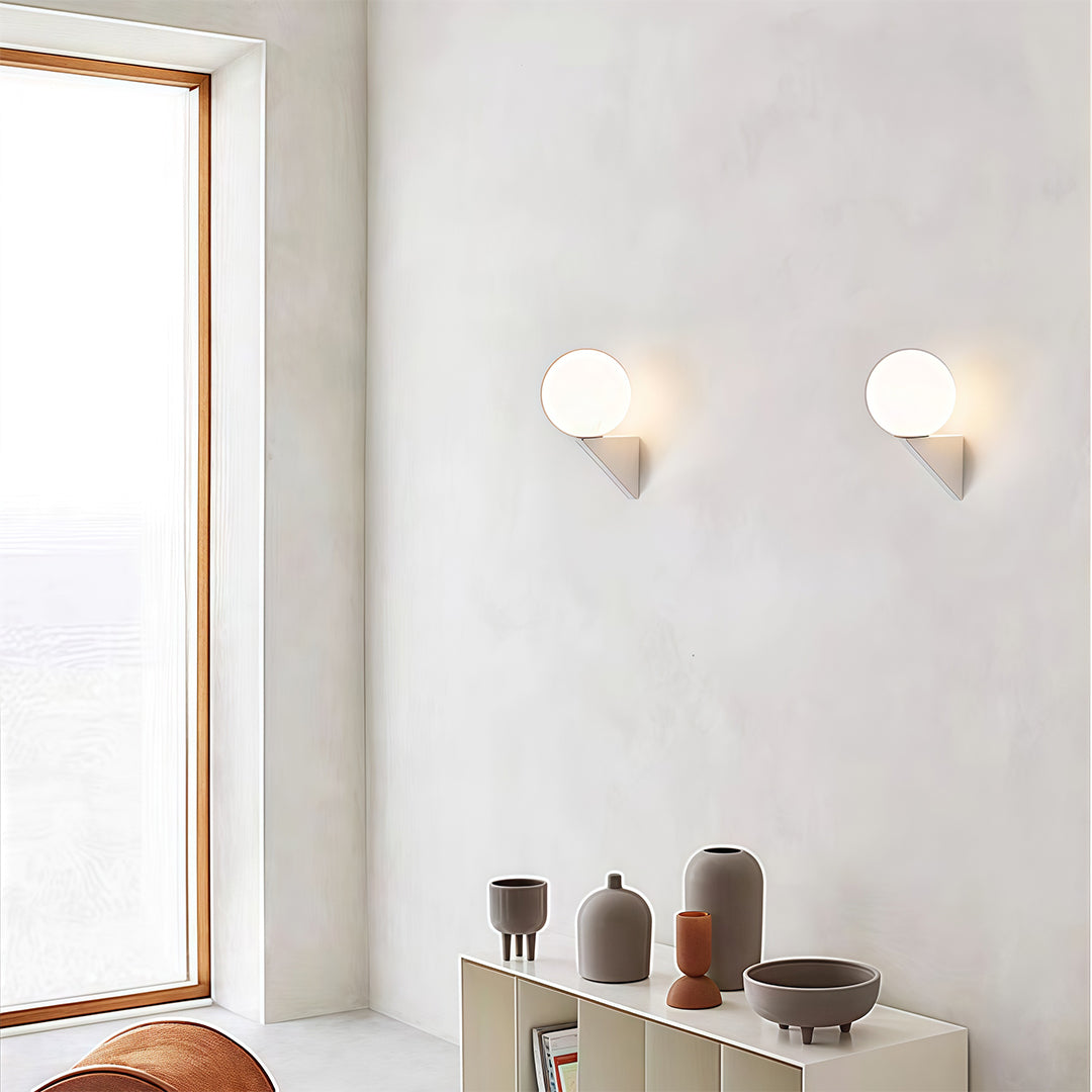Minimalist Globe Wall Sconce — Clear Glass, Iron, G9 5W, 3-Step Dimming, Black or White