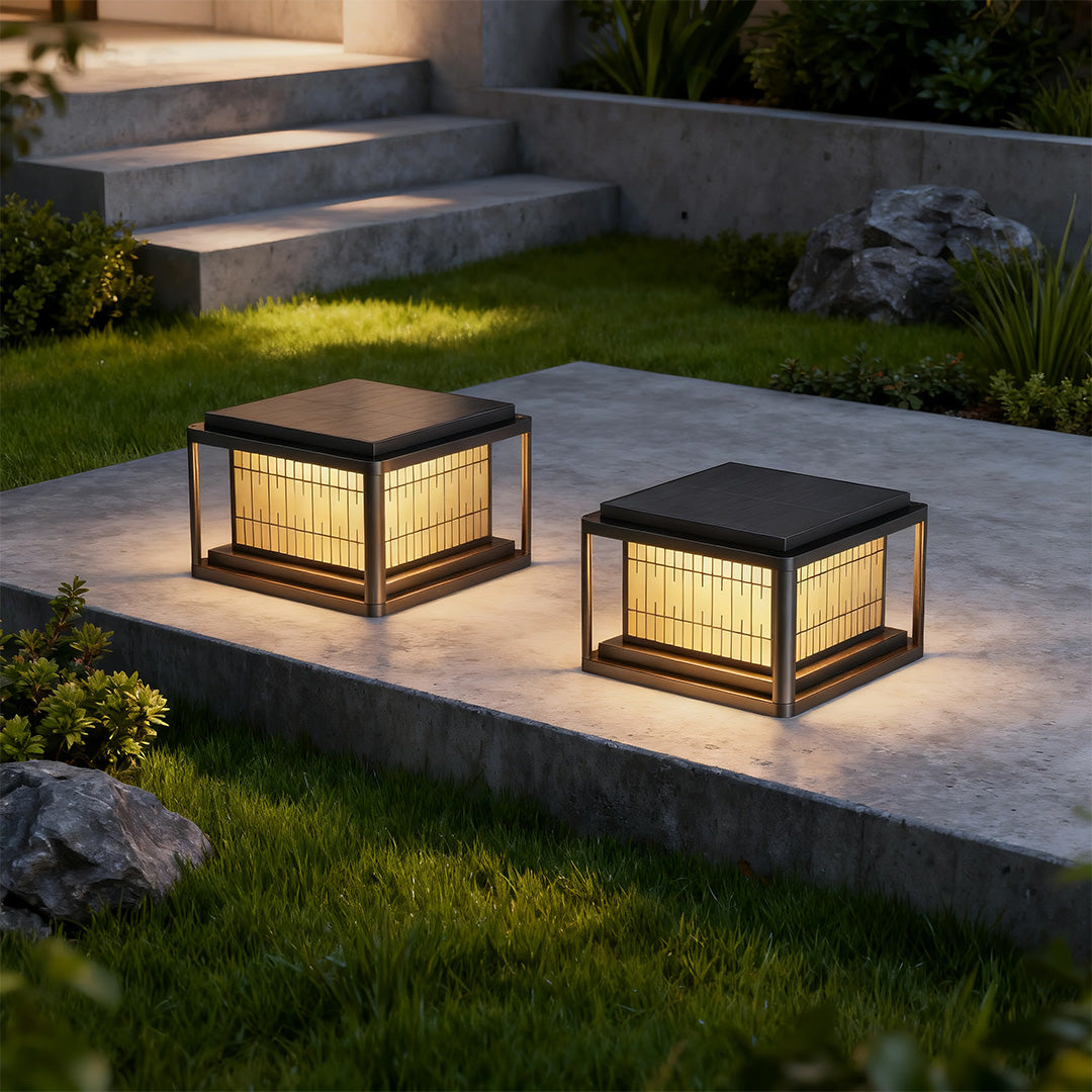 Modern Outdoor LED Pillar Light — Aluminum & Acrylic, Solar / Hardwired, IP54, 25cm / 30cm / 40cm