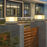 Modern Minimalist Cylindrical Pillar Light — Mirror-Black Stainless Steel, 7W LED, IP65 Weatherproof
