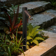 Bamboo Node LED Bollard Light — Aluminum, Black, IP65, 3000K, 23.6" or 35.4"