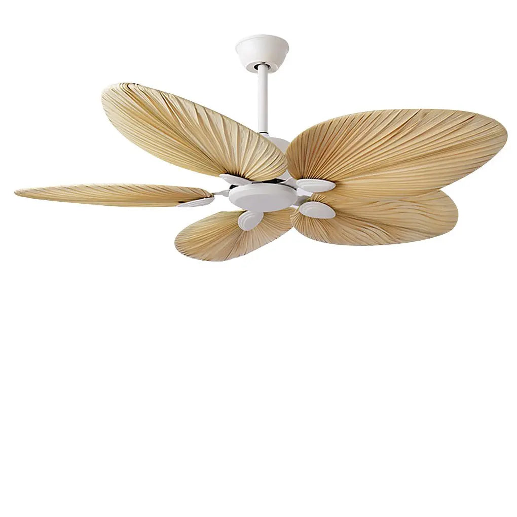 Modern 52'' Flush Mount Ceiling Fan with Timed Silent Palm Leaf Inverter Luxe