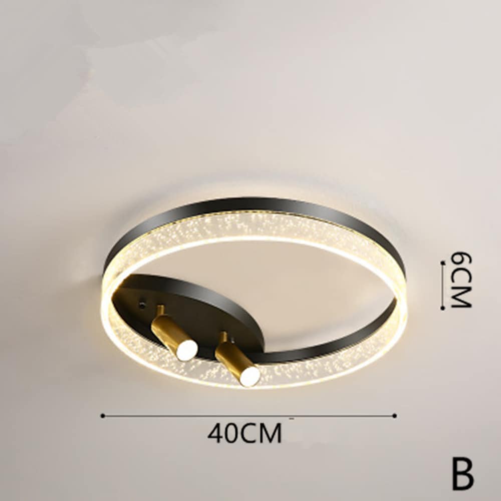 Circular Spotlight LED Flush-Mount Ceiling Light — Metal, Black or Gold, 54W, 3-Step Dimming, Remote Control, 16" Diameter
